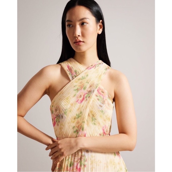 Ted Baker Amerah Cross Front Pleated Midi Dress Sz 6 NWT - Picture 3 of 11